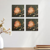 Ambrosia Beige Flower Wall Art S/4